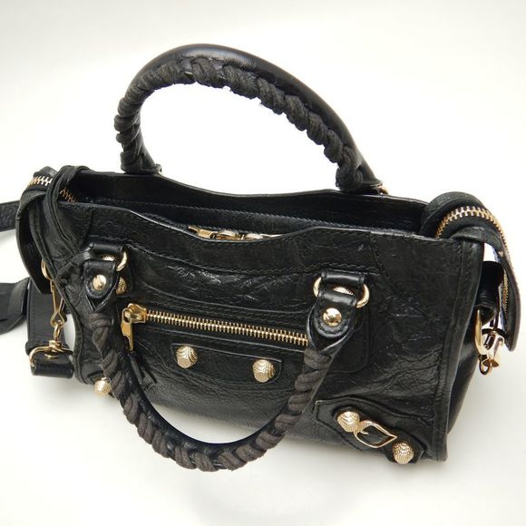 Balenciaga Giant Mini City Handbag 2way Lambskin Black - Picture 7 of 8